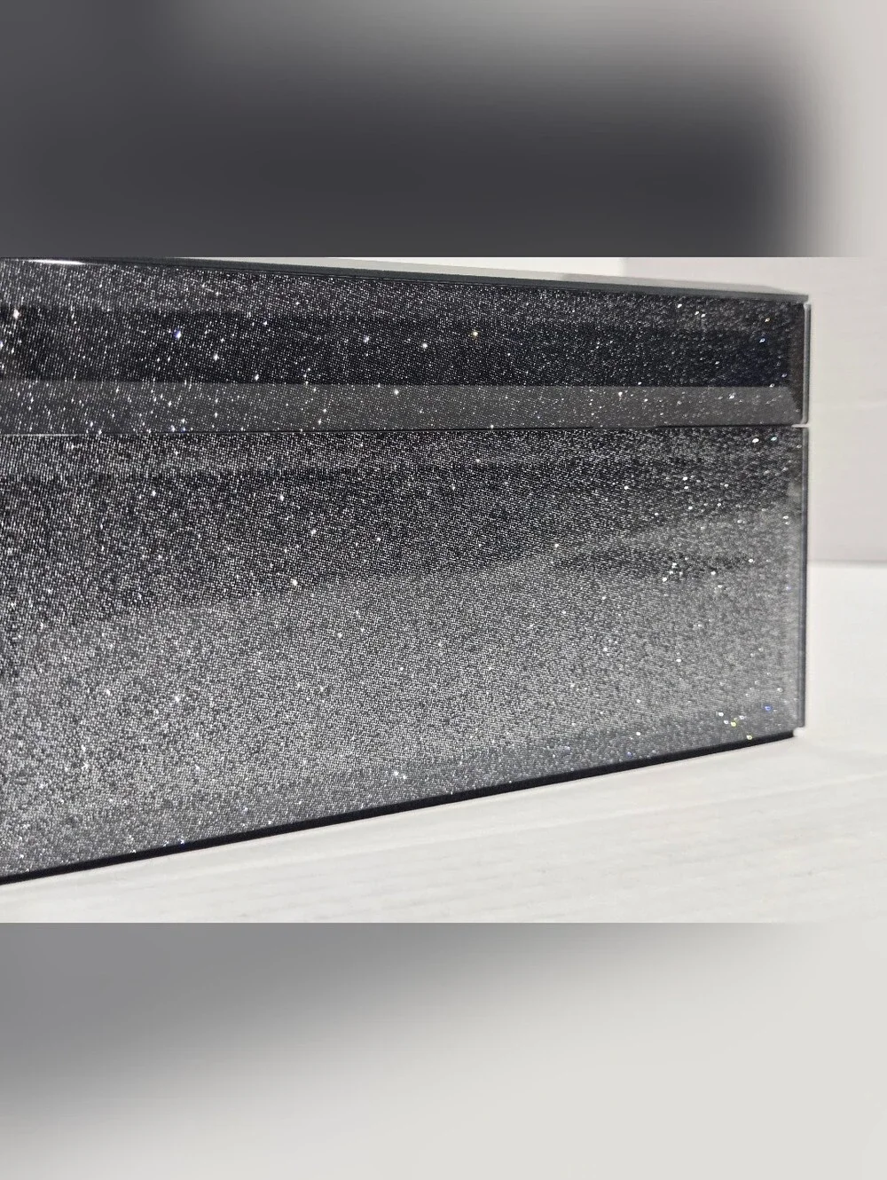 Palinna Dandelion Glass Jewelry Box Black Silver Velvet Organizer New In Box